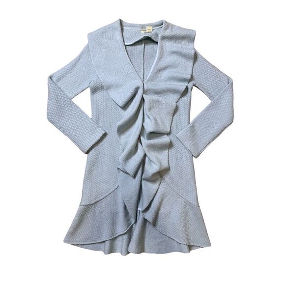 Anthropologie Moth Ruffle Front Merino Wool Cardigan Size Small - Picture 1 of 16